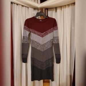 By & By maroon and gray sweater dress